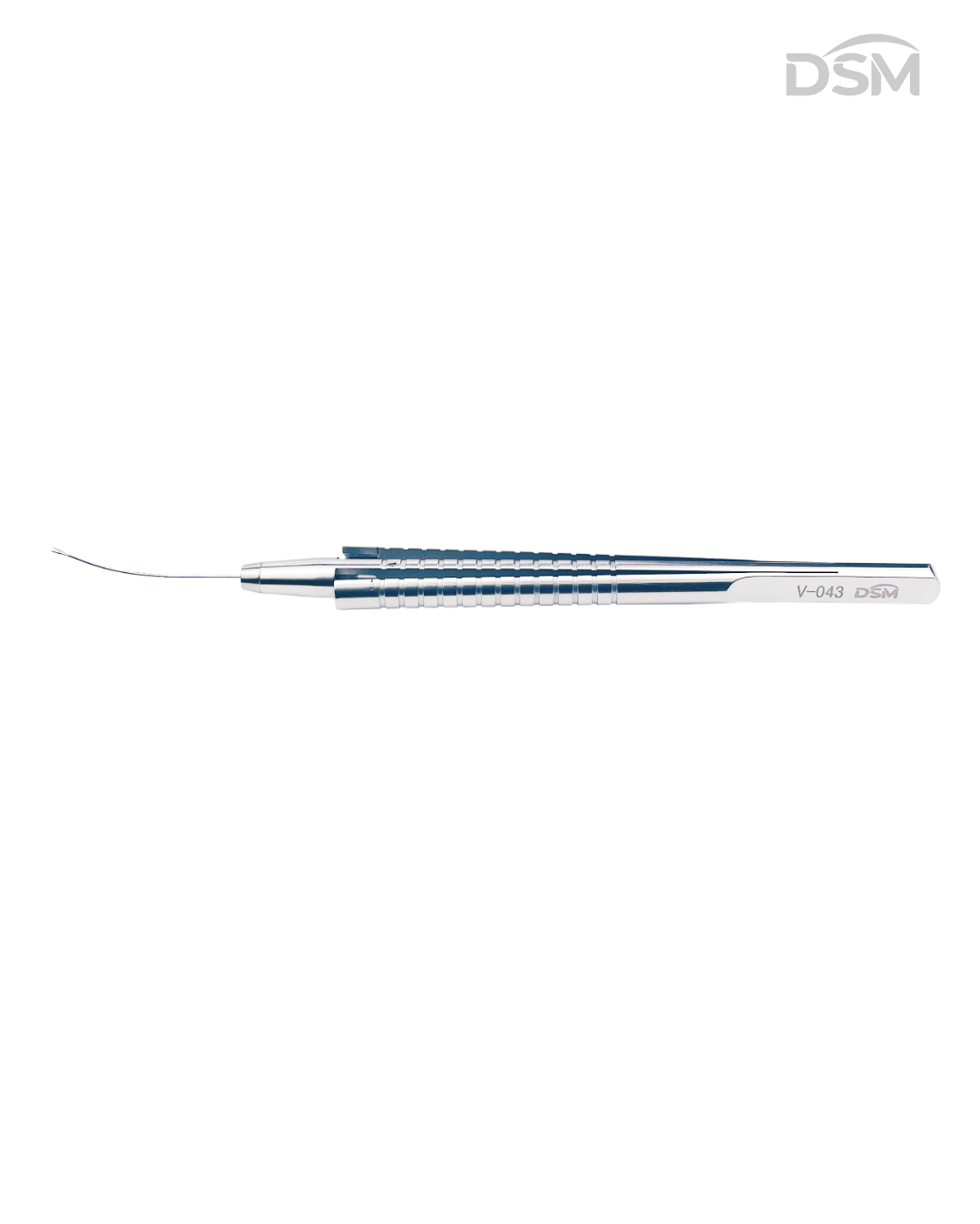 V-044 23G  Vitreoretinal Toothed Forceps Curved Tube Pinzas Vitreoretinales Dentadas Tubo Curvado