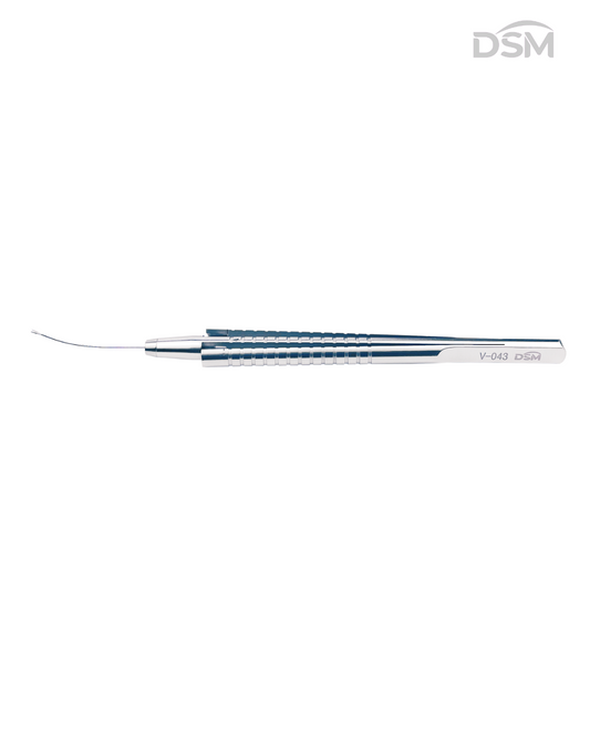 V-044 23G  Vitreoretinal Toothed Forceps Curved Tube Pinzas Vitreoretinales Dentadas Tubo Curvado