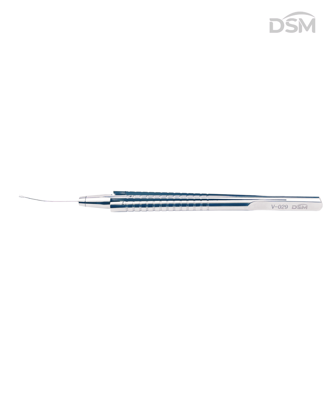 V-028  23G  Vitreoretinal Capsulorhexis Forceps Curved Tube Pinzas de Capsulorrexis Tubo Curvado