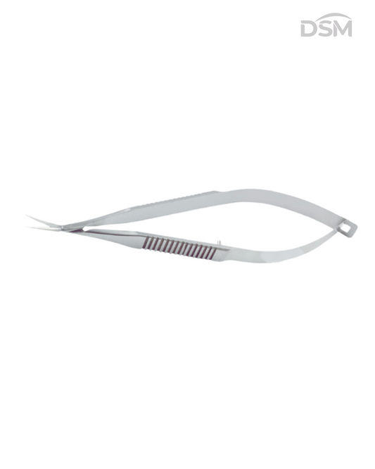 S-032 115mm Angled Vannas Scissors for Capsulotomy Tijeras de Vannas para Capsulotomía Angulada Box of 2-Caja de 2