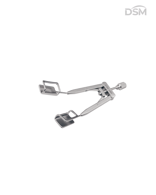 E-036  13mm | 76mm     Adjustable Speculum       Blefaróstato Ajustable Box of 4-Caja de 4