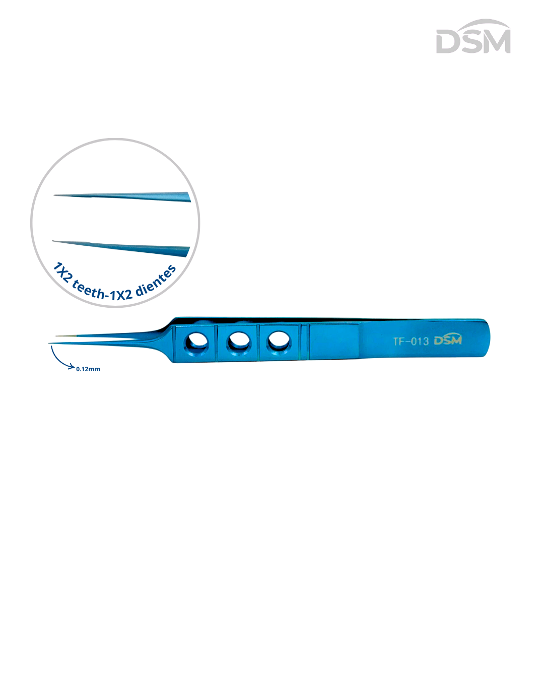 TF-013  0.12mm| 105mm   Toothed Forcep Pinzas dentada