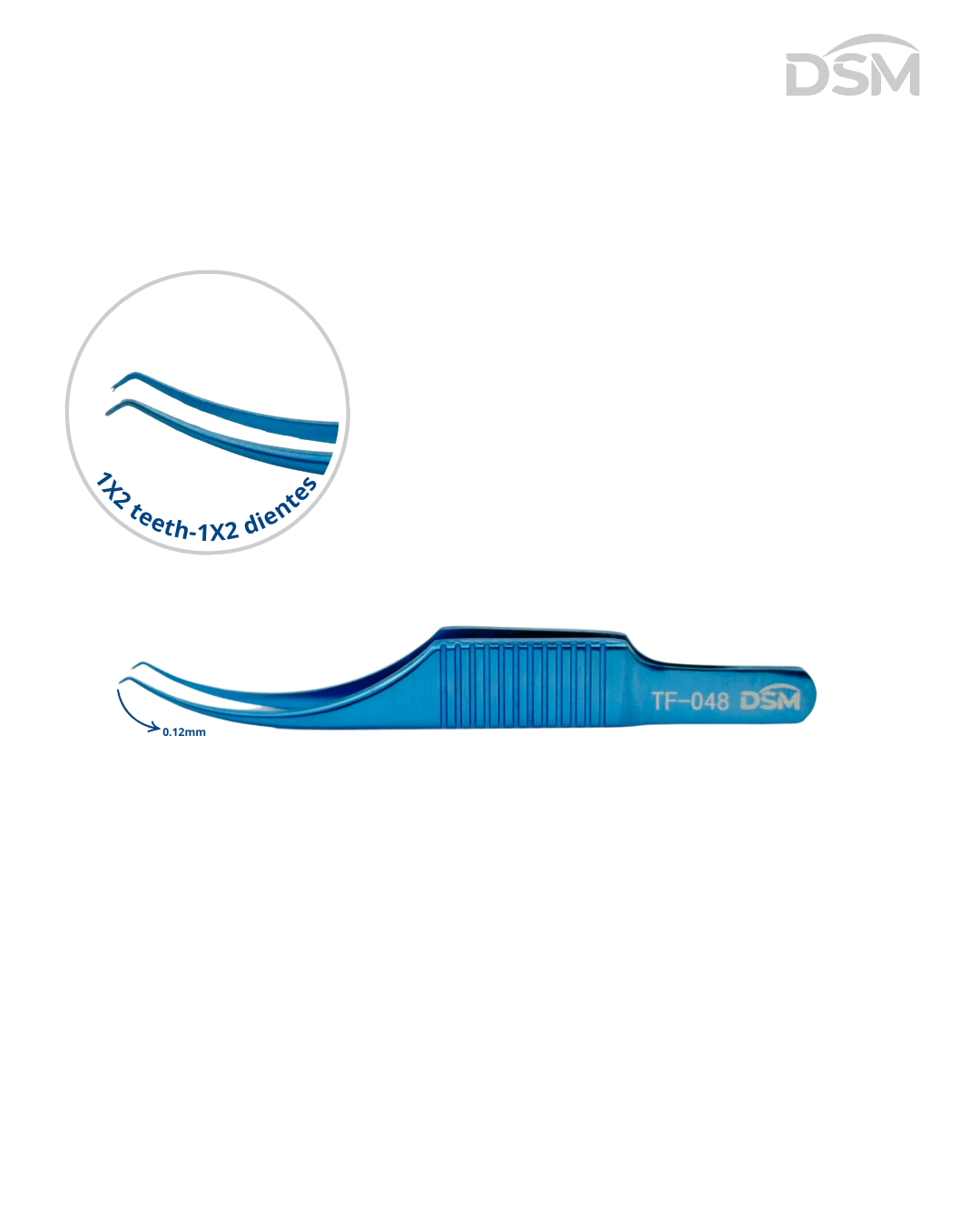 TF-048  0.12mm| 75mm     Colibri Toothed Forcep Pinzas dentada Colibrí