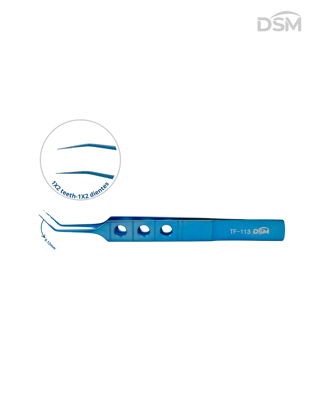 TF-113  0.12mm| 105mm   Kelman-Mcpherson Toothed Forceps Pinzas  dentadas Kelman-Mcpherson