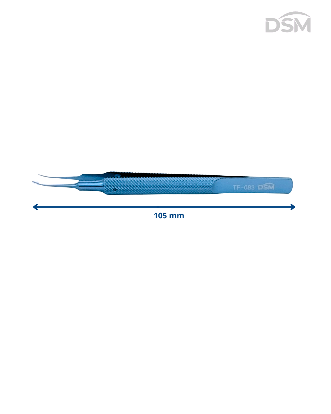TF-083 0.12mm | 105mm   Curved Toothe Forceps  Pinzas de dientes curvos