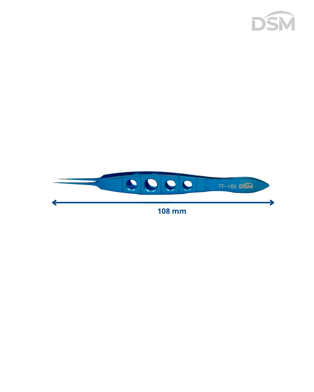 TF-160 0.12mm | 108mm  Castroviejo Suturing Forceps Pinza de sutura Castroviejo